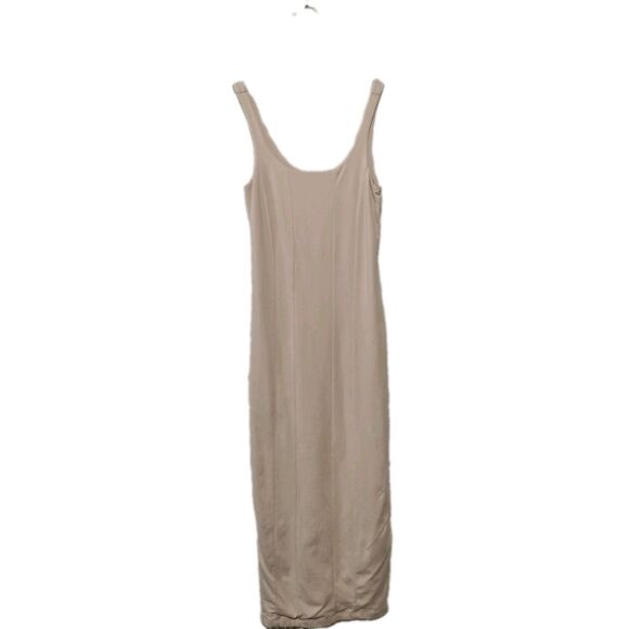 FOREVER 21 Dresses & Skirts - Forever 21 Bodycon Midi Tank Dress Size M Champagne Beige Scoop Round Neck 450